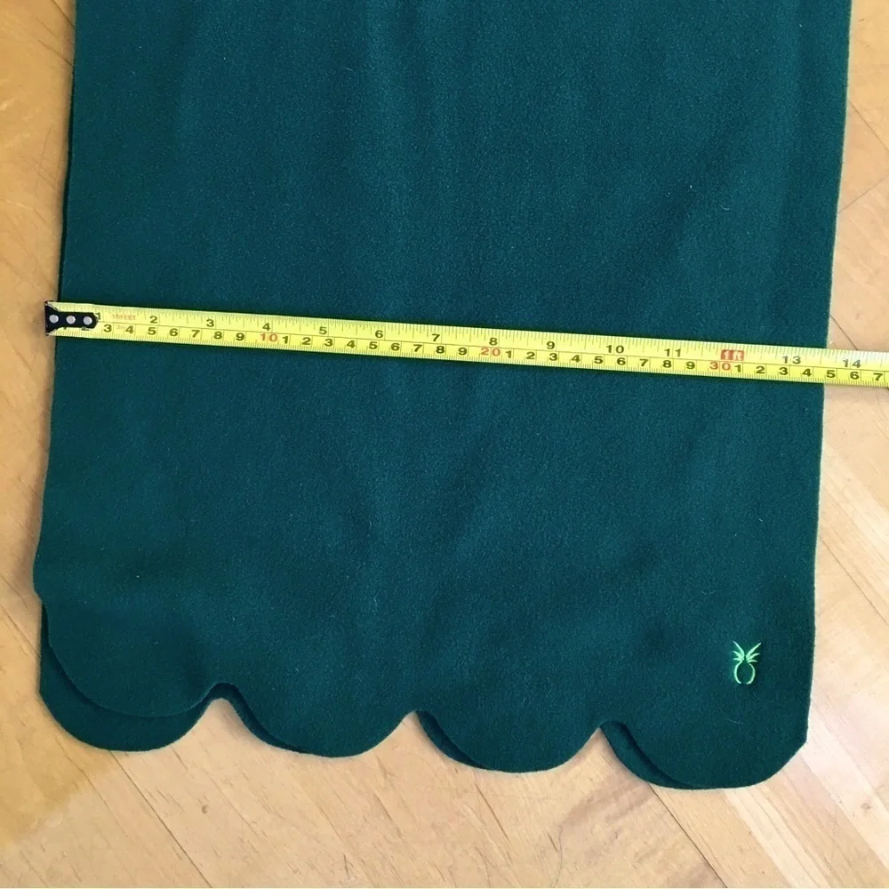 dudley stephens Fleece Scalloped Edge Scarf, Hunter Green